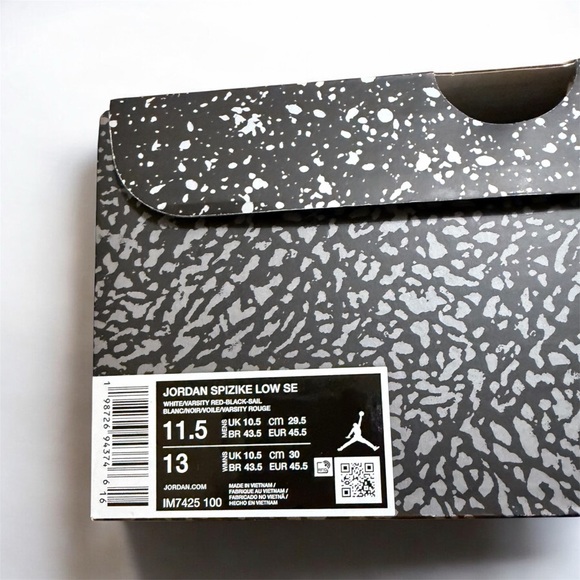 Jordan Spizike Low White Red Green Mens 11.5 OG Box Elephant Print main image 10